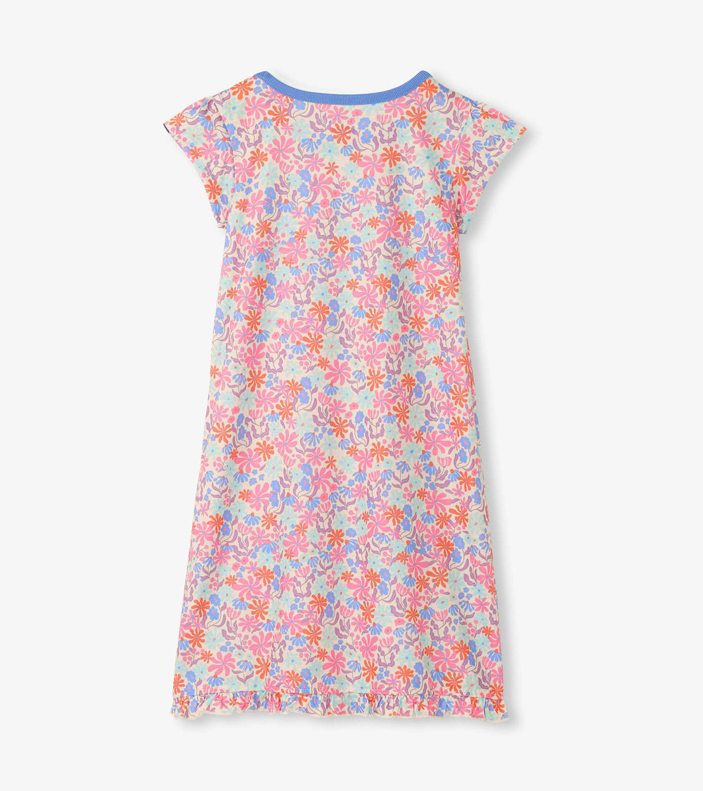 Hatley Girls Whimsical Flowers Ruffle Hem Nightdress