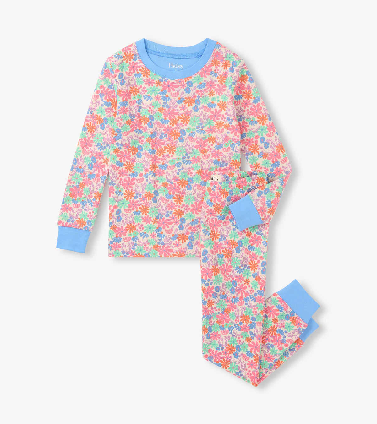 Hatley Girls Whimsical Flowers Cotton Pajama Set