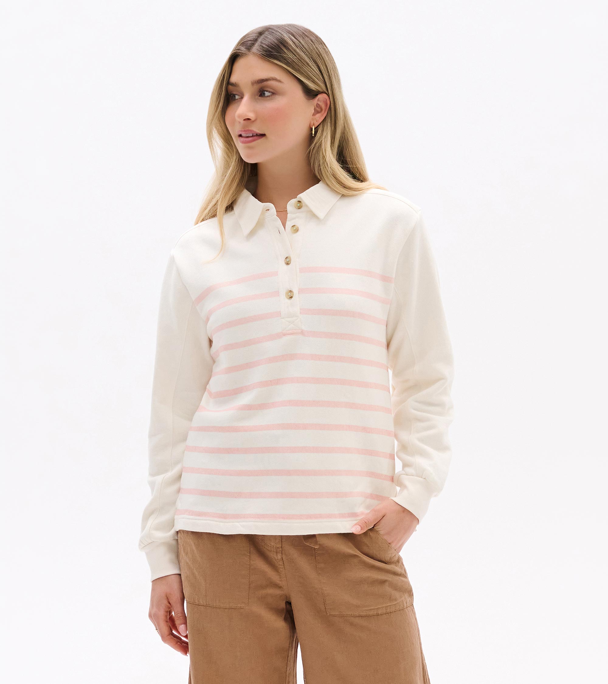 Hatley Coco Polo Top - Pink Stripes