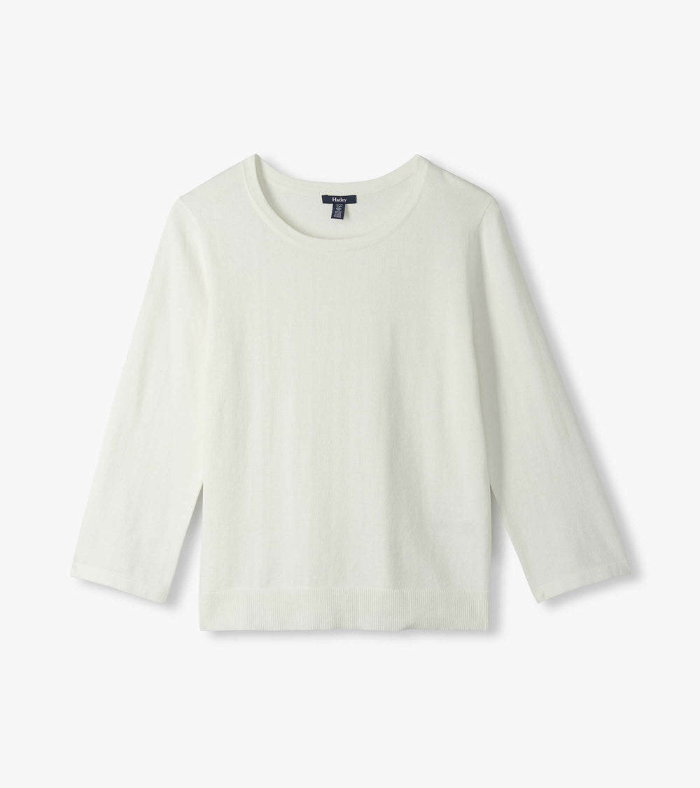 Hatley 3/4 Sleeve Knit Top - White