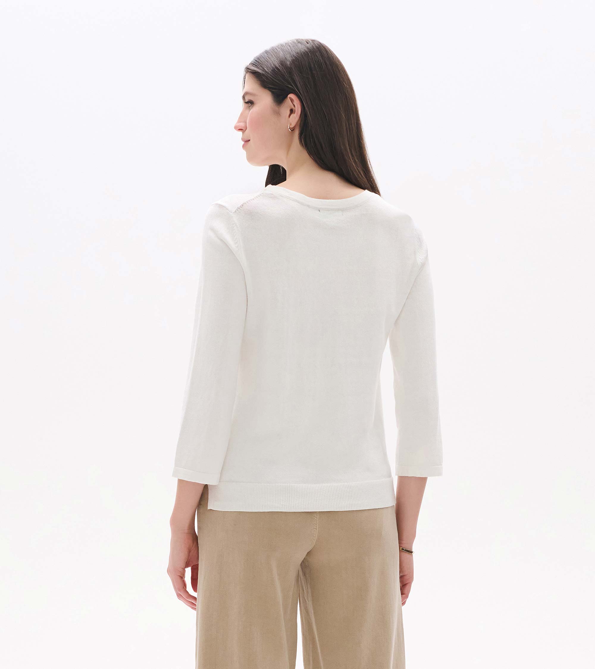 Hatley 3/4 Sleeve Knit Top - White