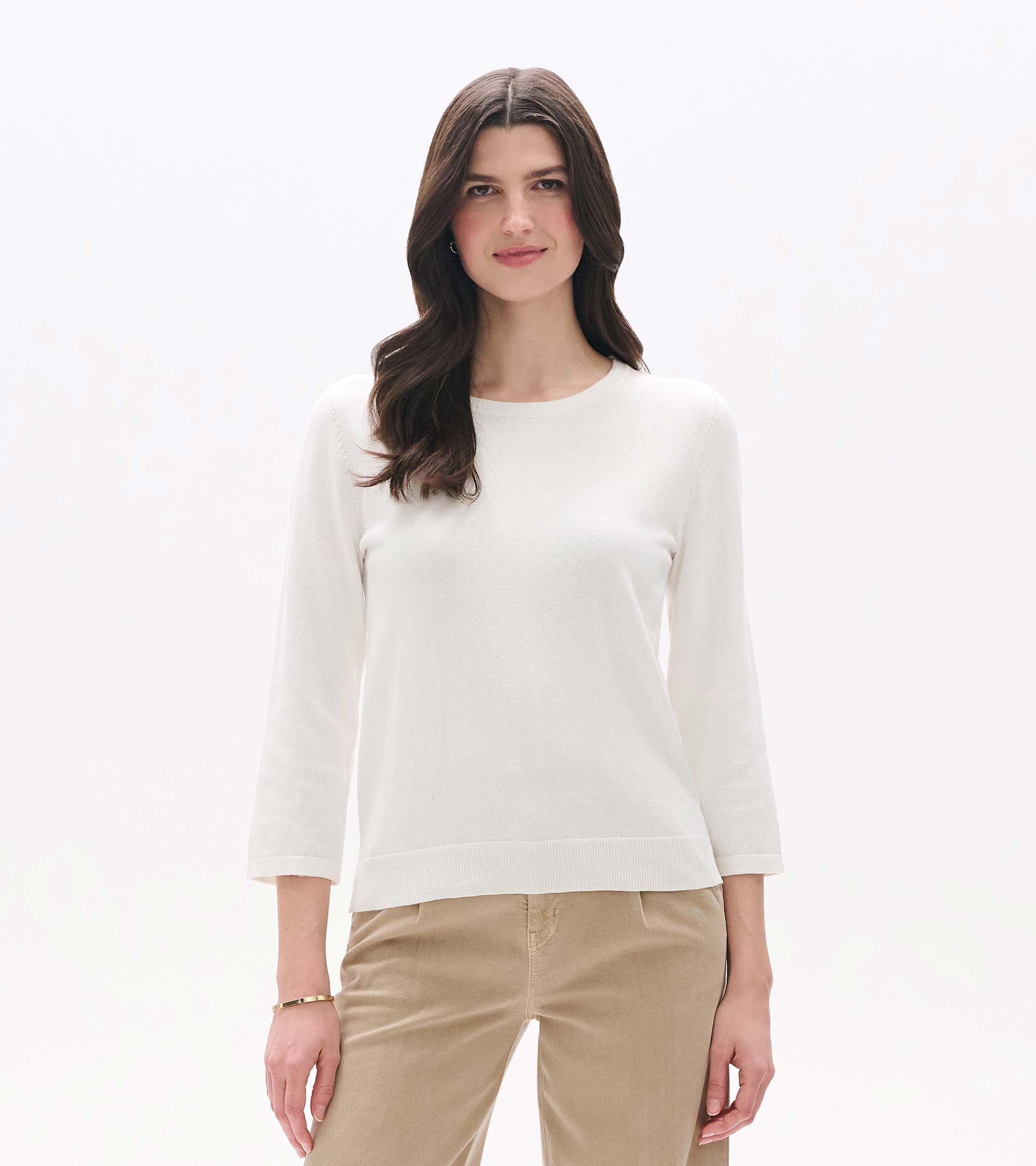 Hatley 3/4 Sleeve Knit Top - White