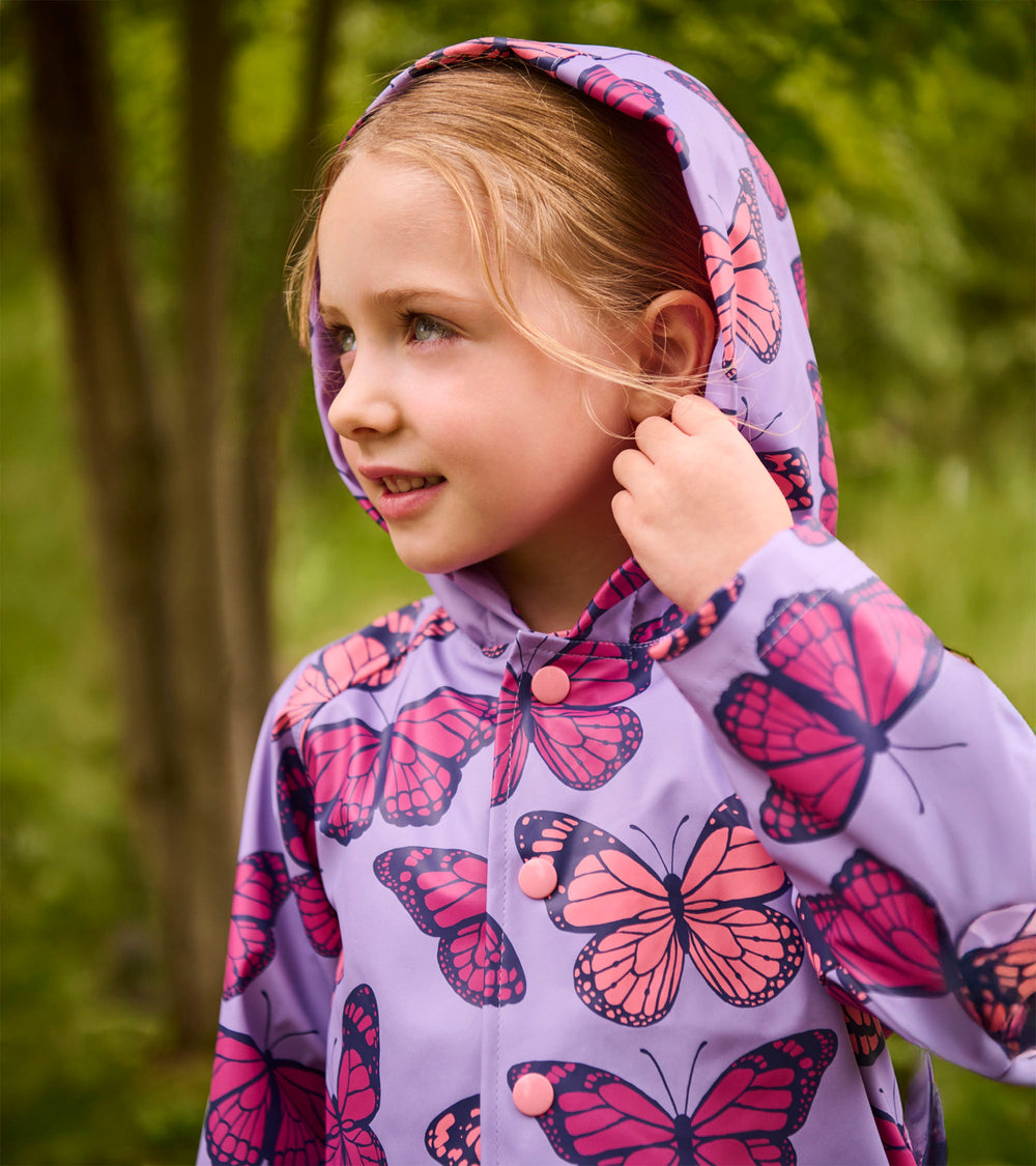 Hatley Girls Violet Butterflies Rain Jacket