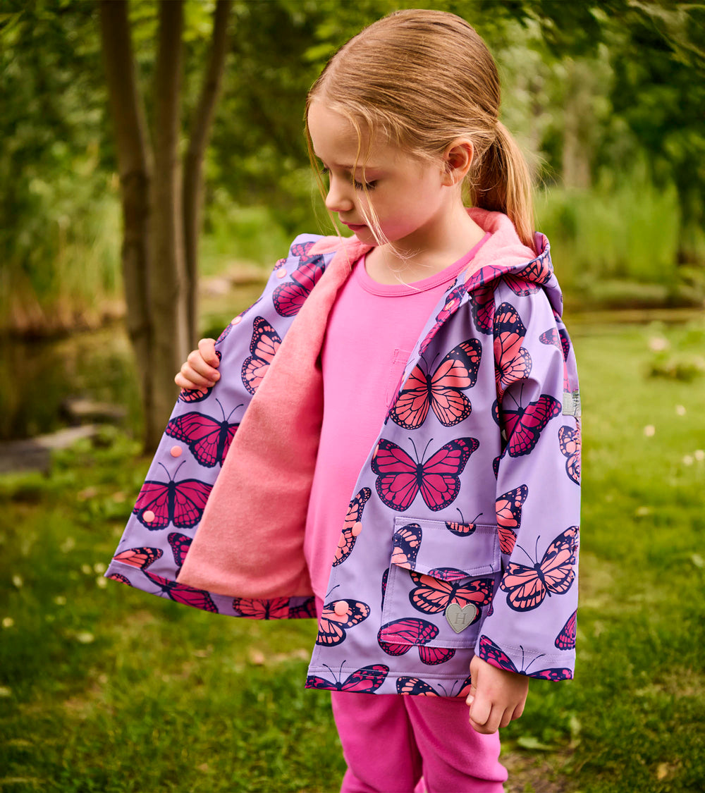 Hatley Girls Violet Butterflies Rain Jacket