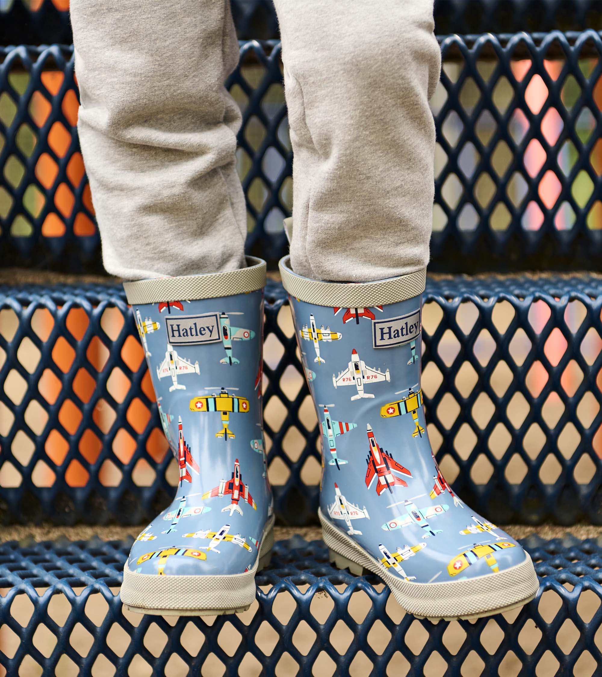 Hatley Boys Airplanes Shiny Rain Boots