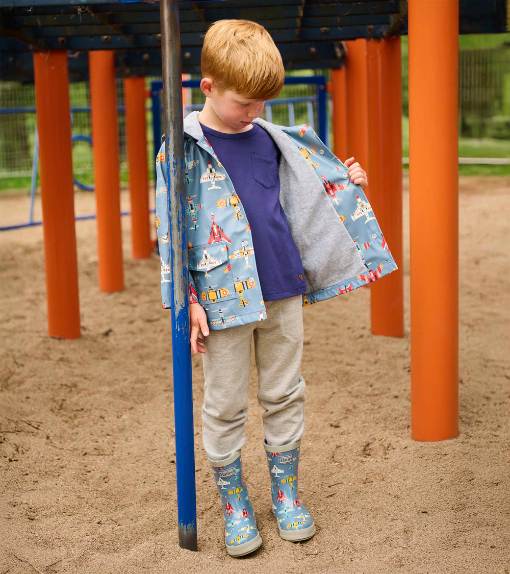 Hatley Boys Airplanes Shiny Rain Boots